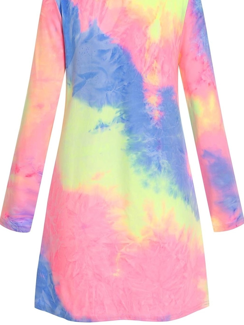 Zanzea Tie-Dye Mini Dress in Blue, Green, Yellow, Pink